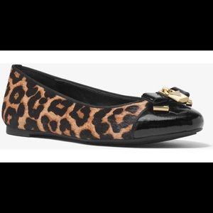 Michael Kors Alice Leopard Calf Hair Ballat Flats